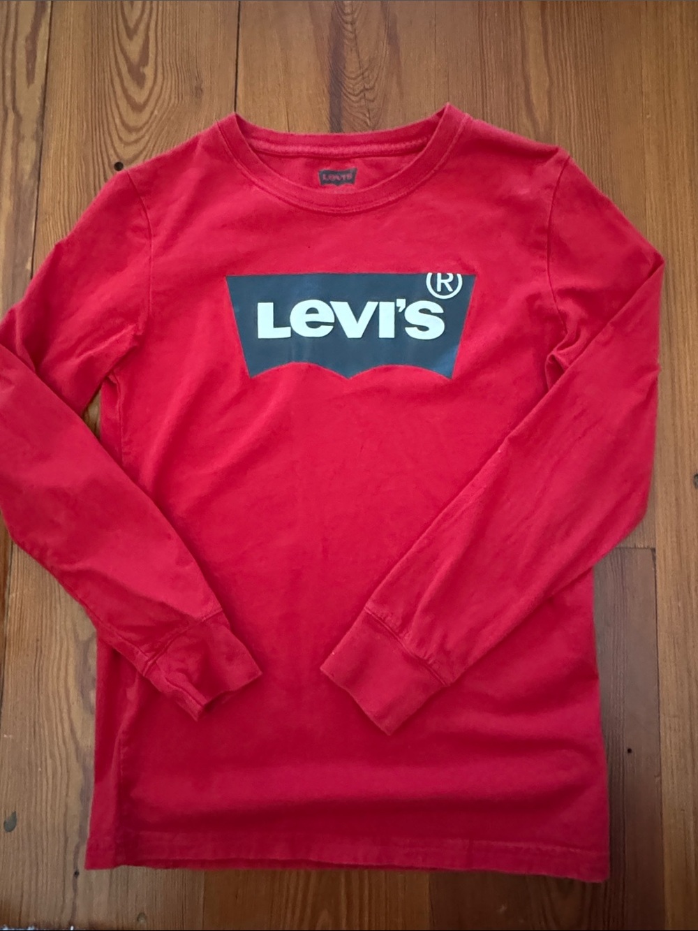 Levi's Red Crewneck Tee with Black Logo Print